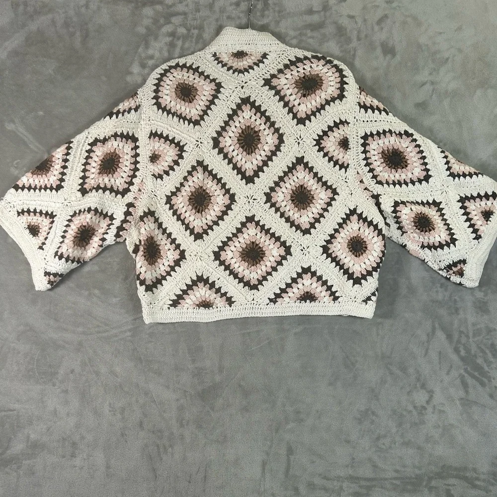 NWT Anthropologie amber crochet cardigan oversized - Picture 12 of 14
